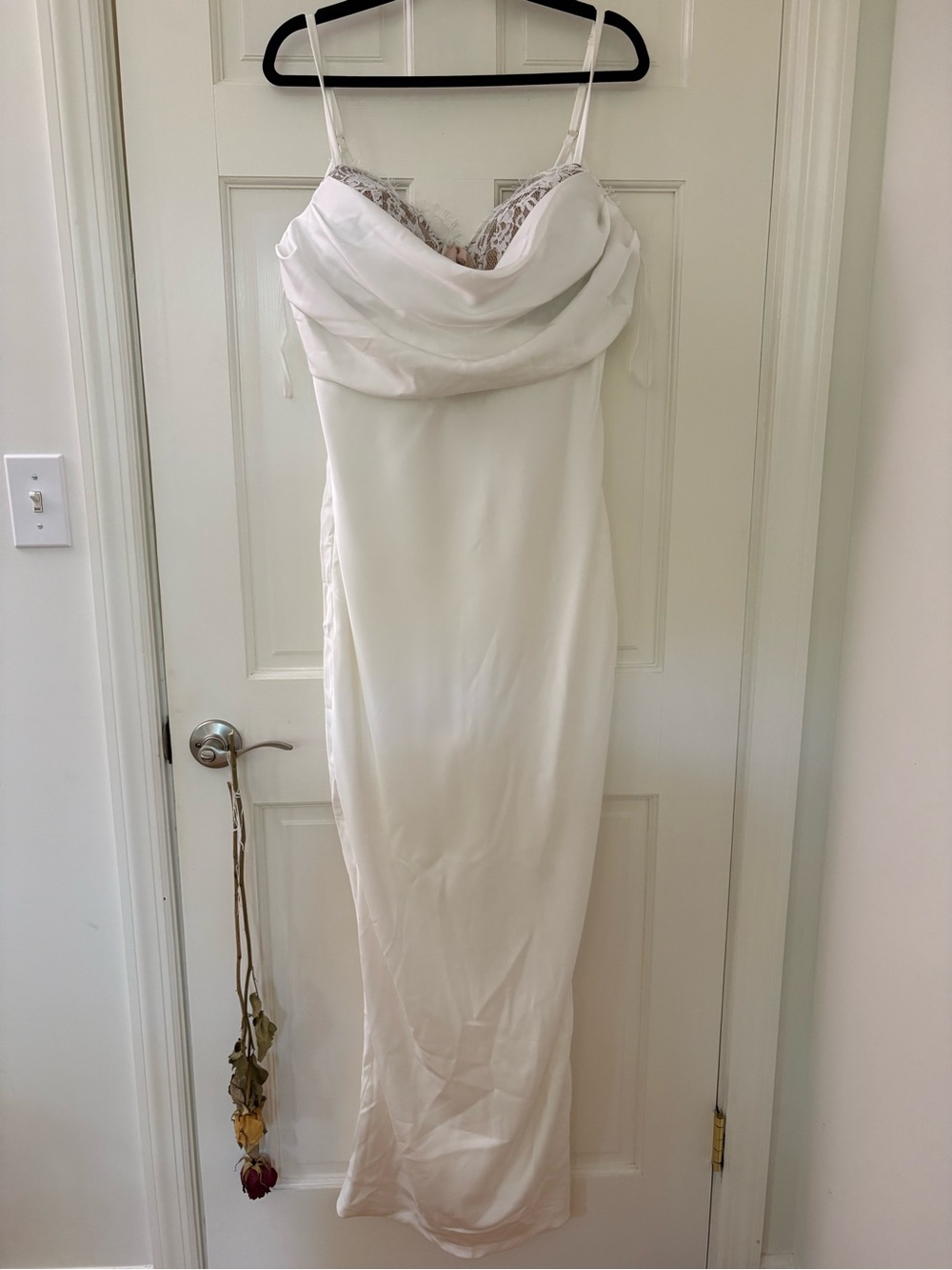 JLUXLABEL Ivory Unveiled Satin Maxi Dress - Never Worn